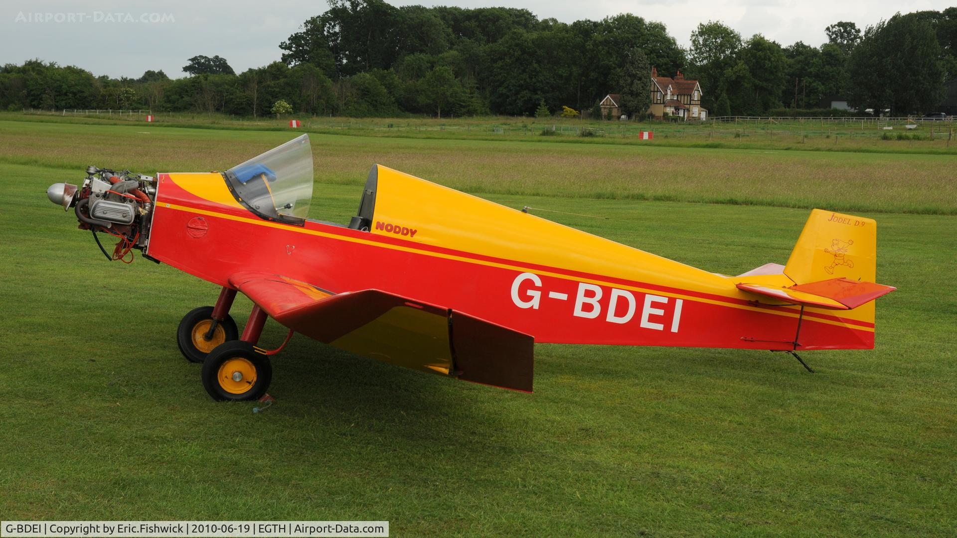 G-BDEI, 1977 Jodel D-9 Bebe C/N PFA 936, 1. G-BDEI at Shuttleworth Collection Evening Air Display & LAA Party in the Park June 2010