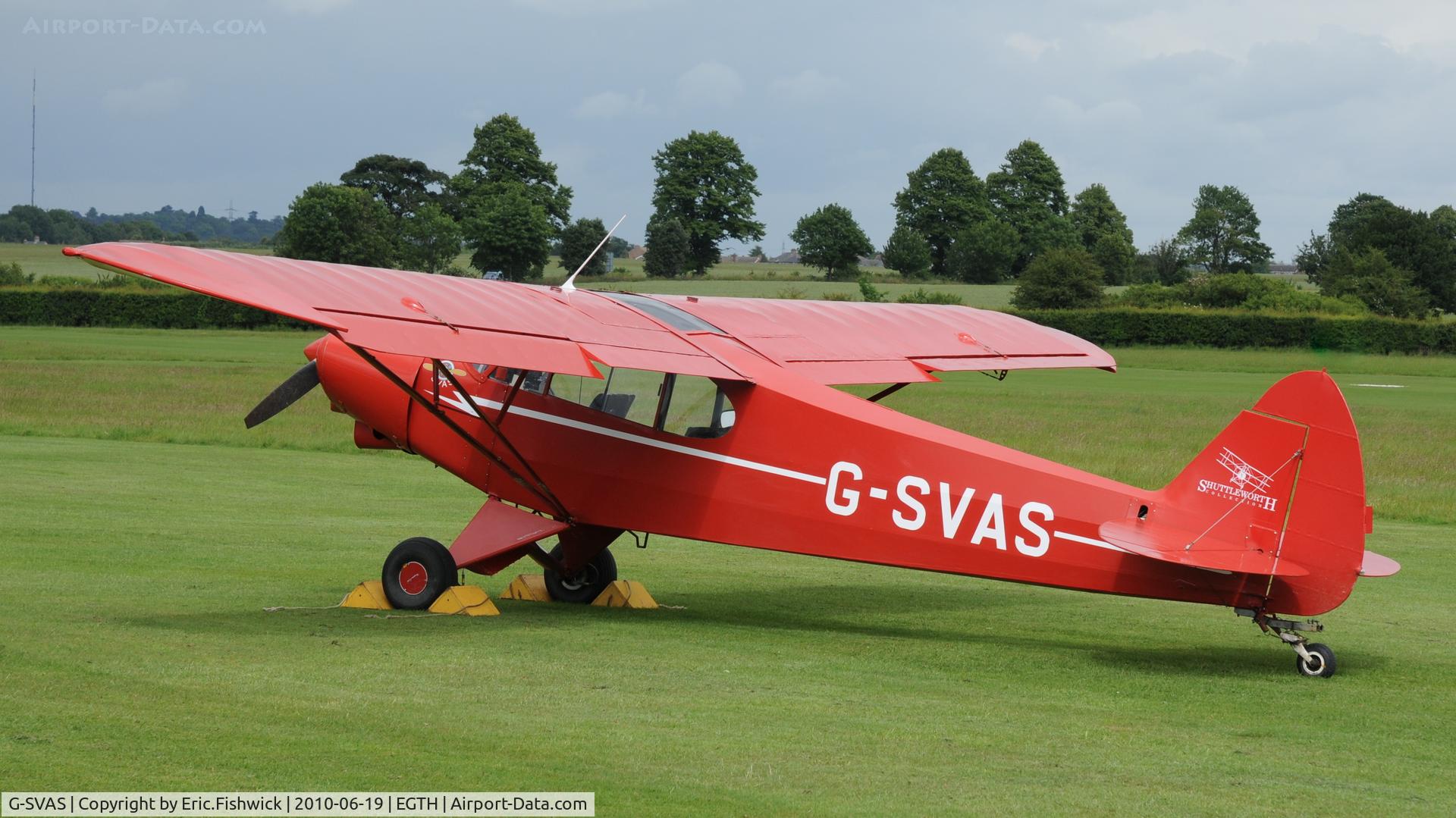 G-SVAS, 1961 Piper PA-18-150 Super Cub C/N 18-7605, 1. G-SVAS at Shuttleworth Collection Evening Air Display & LAA Party in the Park June 2010 (Was G-BGWH)