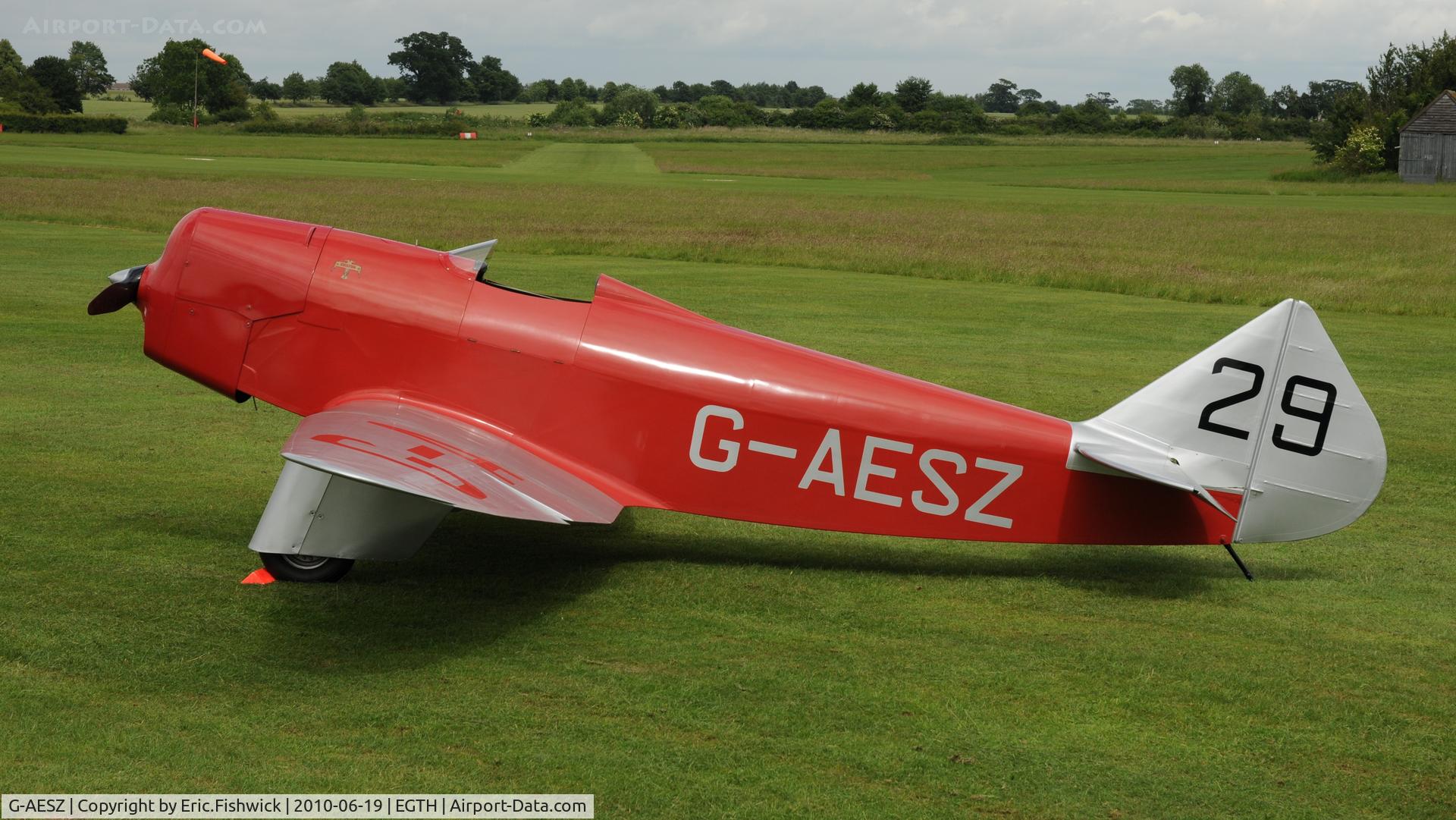 G-AESZ, 1937 Chilton DW1 C/N DW1/1, 1. G-AESZ at Shuttleworth Collection Evening Air Display & LAA Party in the Park June 2010