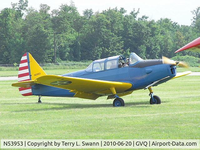 N53953, 1942 Fairchild M-62A C/N T41-1342, Just arrived at the Batavia, NY fly-in-breakfast.