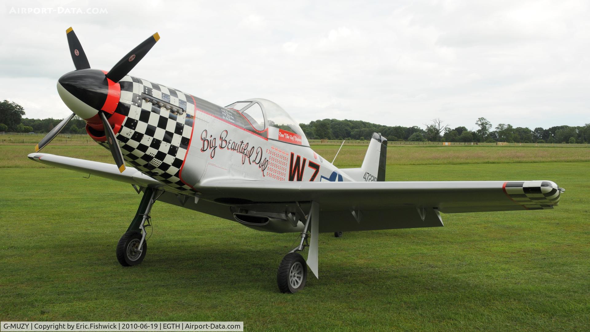 G-MUZY, 2008 Titan T-51 Mustang C/N LAA 355-14831, 3. G-MUZY (Titan T-51 Mustang) at Shuttleworth Collection Evening Air Display & LAA Party in the Park June 2010