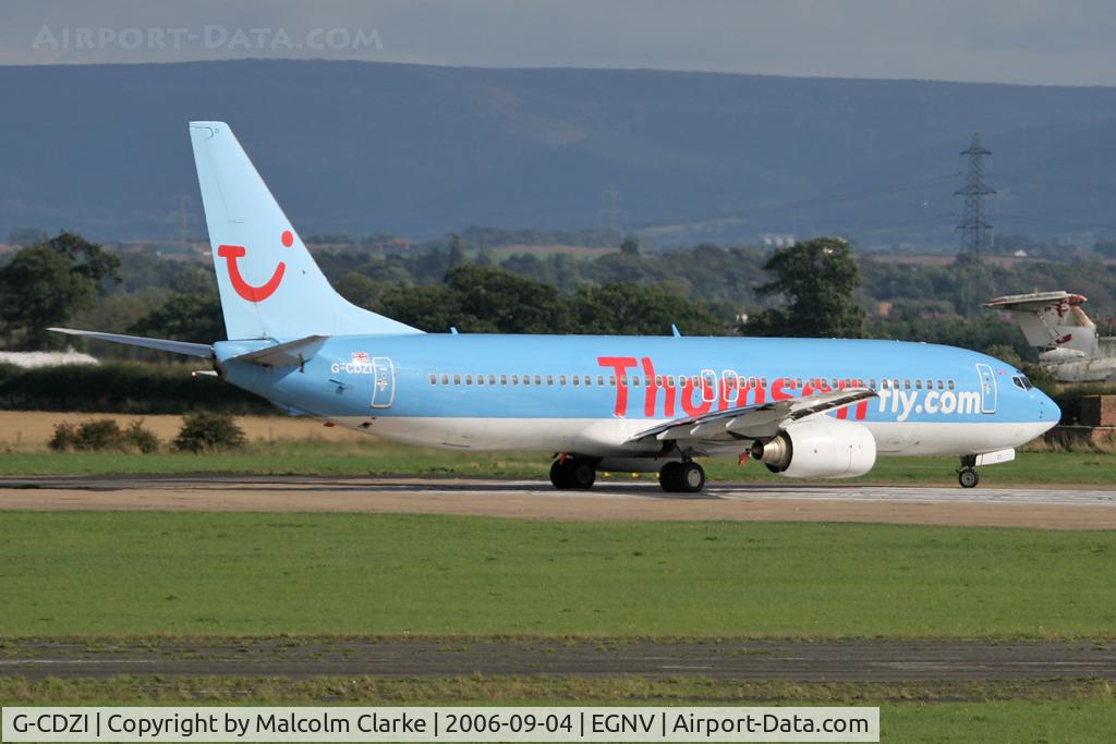 G-CDZI, 2000 Boeing 737-804 C/N 28229, Boeing 737-804 at Durham Tees Valley Airport in September 2004.