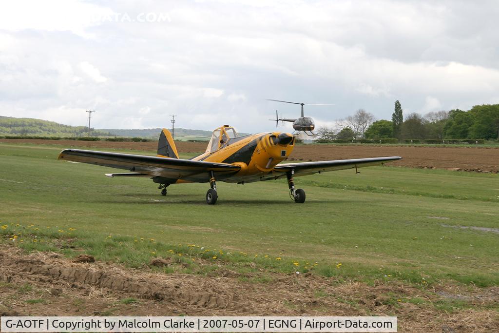 G-AOTF, 1950 De Havilland DHC-1 Chipmunk 23 (Lycoming) C/N C1/0015, De Havilland DHC-1 Chipmunk 23 touches down at Bagby Airfield in May 2007.