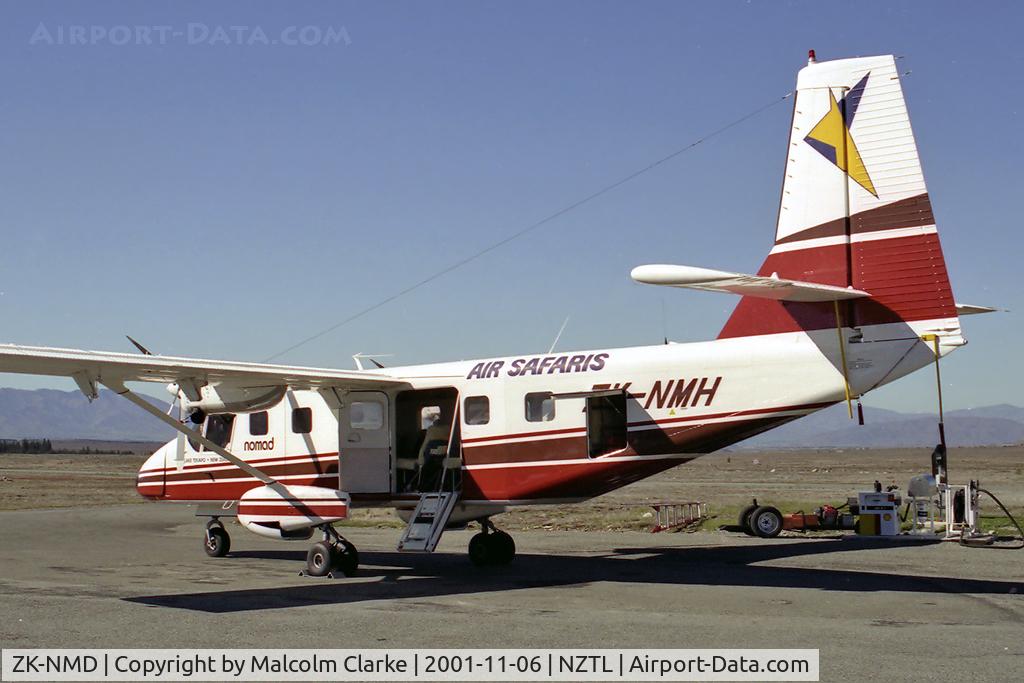 ZK-NMD, GAF N24A Nomad C/N N24A-60, GAF N-24A Nomad at Lake Tekapo, NZ in November 2001. Prior to a flight over Mount Cook and the alpine glaciers.
