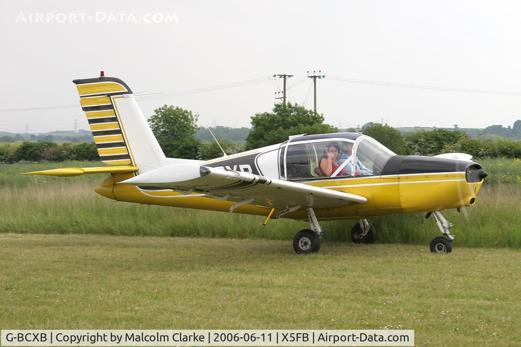 G-BCXB, 1974 Socata Rallye 100ST Galopin C/N 2546, Socata Rallye 100ST taxiing out for take of at Fishburn Airfield, UK in June 2006.