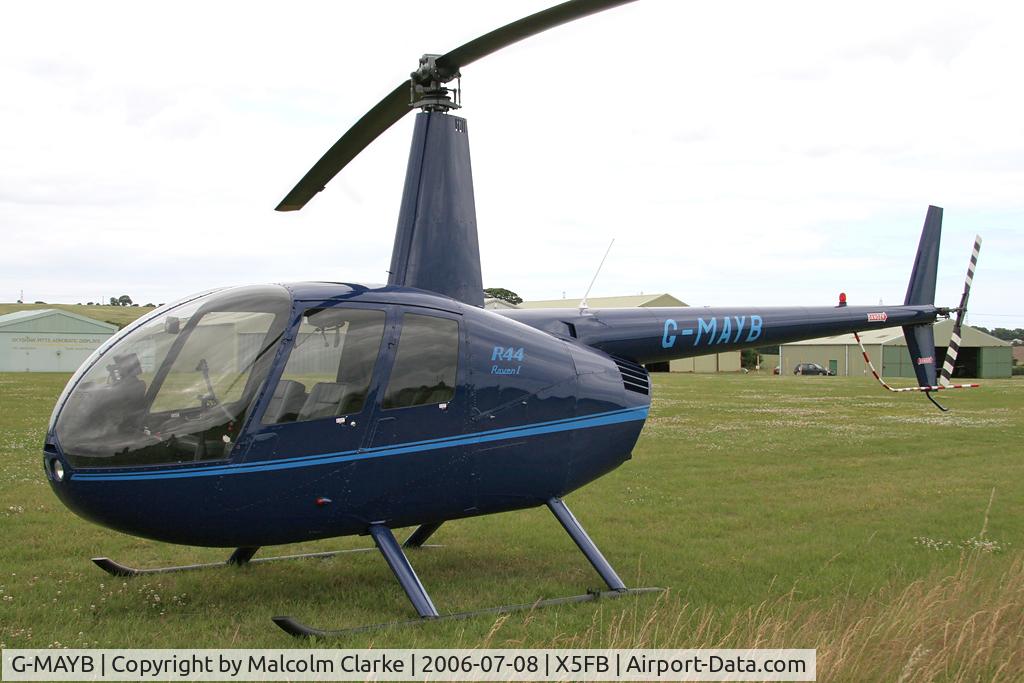 G-MAYB, 2004 Robinson R44 Raven C/N 1429, Robinson R-44 Raven at Fishburn Airfield in July 2008.