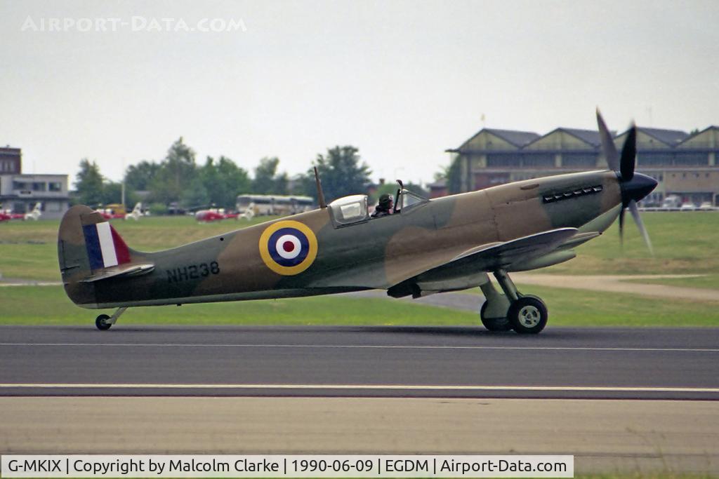 G-MKIX, 1943 Supermarine 361 Spitfire F.IXc C/N CBAF.IX.2200, Supermarine 361 Spitfire LF9C at the Battle of Britain Airshow, A&AEE, Boscombe Down in June 1990.
