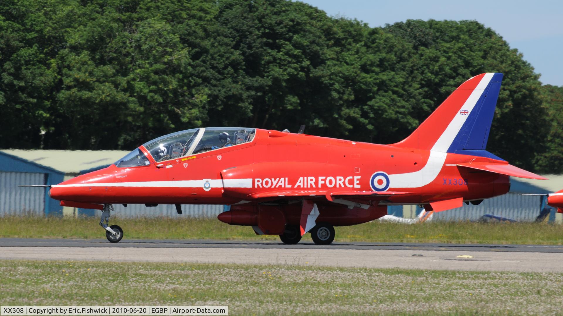 XX308, 1980 Hawker Siddeley Hawk T.1 C/N 143/312133, XX308 at The Cotswold Air Show June 2010