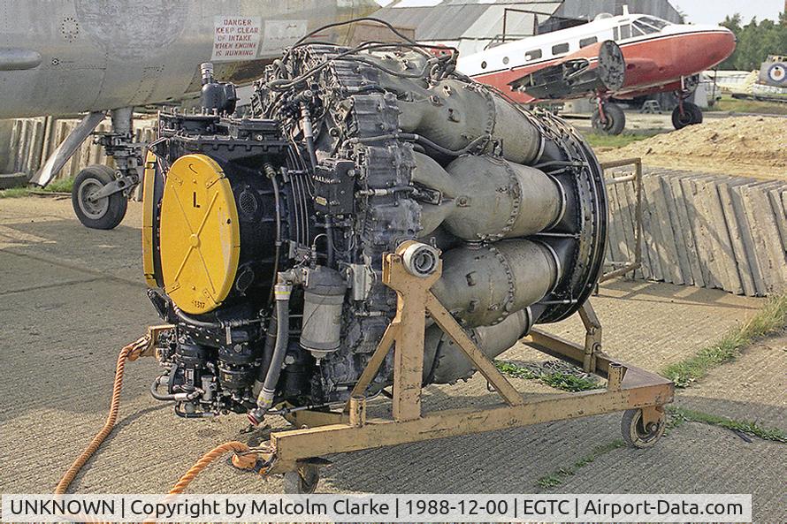 UNKNOWN, Miscellaneous Various C/N unknown, A DH Goblin engine probably from a Vampire aircraft as were renovated at Cranfield. The second British jet engine to fly, it was based upon Frank Whittle's original design.