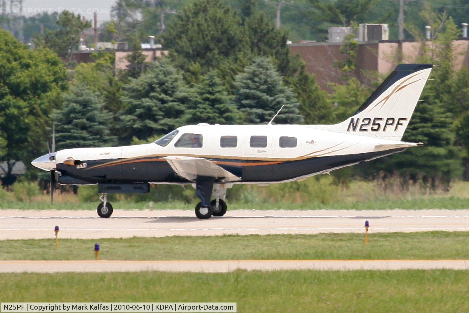 N25PF, 1998 Piper PA-46-350P Malibu Mirage C/N 4636162, FREEBORN MANAGEMENT CO Piper PA 46-350P Malibu, arriving KDPA RWY 2L  from KCVG.