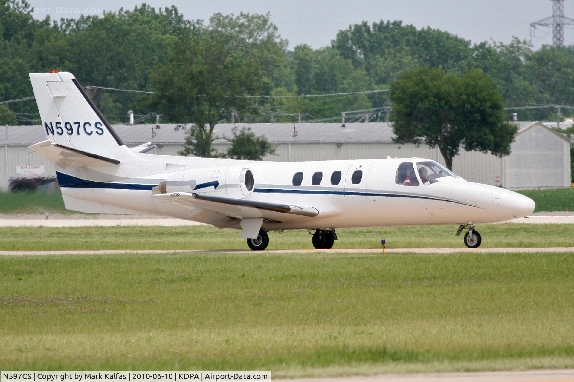 N597CS, 1979 Cessna 501 Citation I/SP C/N 501-0293, Cessna 501, Citation 1 SP, Taxiway Whiskey for RWY 2L KDPA.