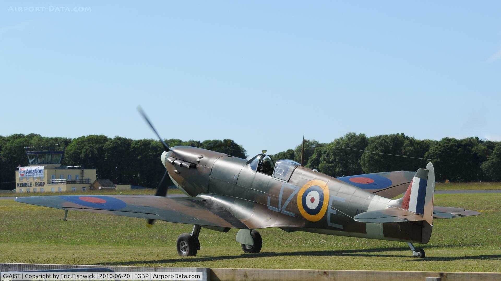 G-AIST, 1941 Supermarine 300 Spitfire Mk1A C/N WASP/20/2, 1. AR213 at The Cotswold Air Show June 2010