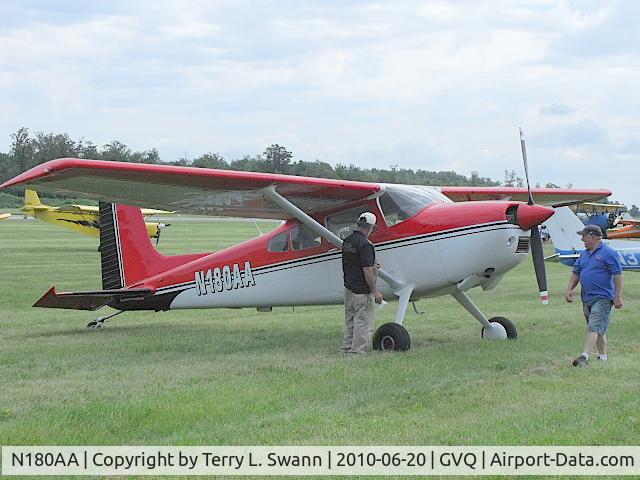 N180AA, 1973 Cessna 180J C/N 18052399, Parked in Batavia.