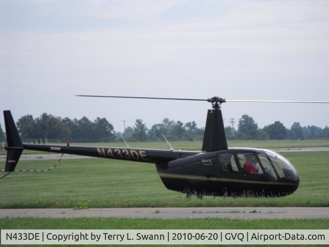 N433DE, 2006 Robinson R44 II C/N 11026, Just landed at Batavia.