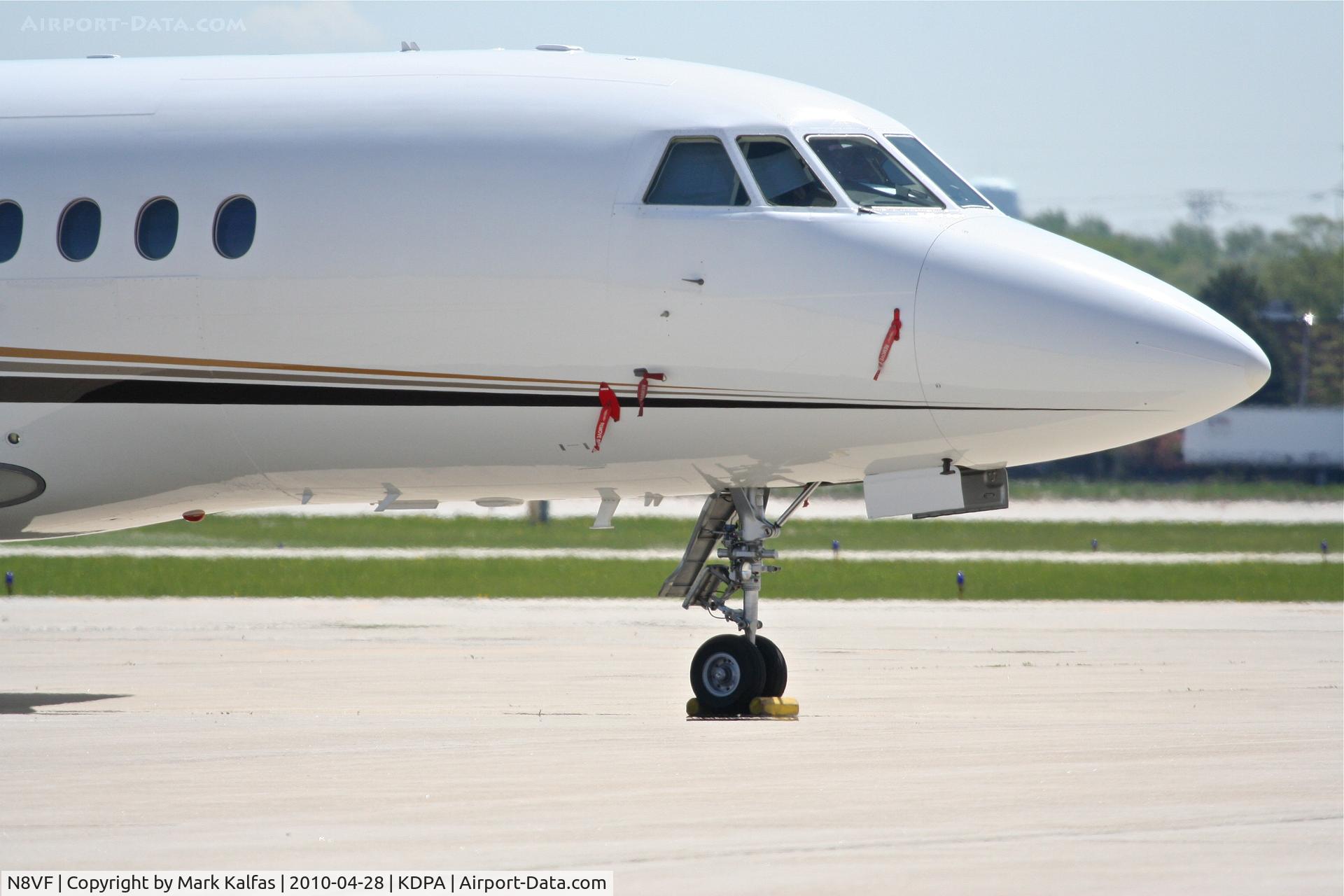 N8VF, 1986 Dassault-Breguet Falcon (Mystere) 900 C/N 12, VF Corporation FALCON 900, on the ramp at KDPA after a trip from up from KGSO.