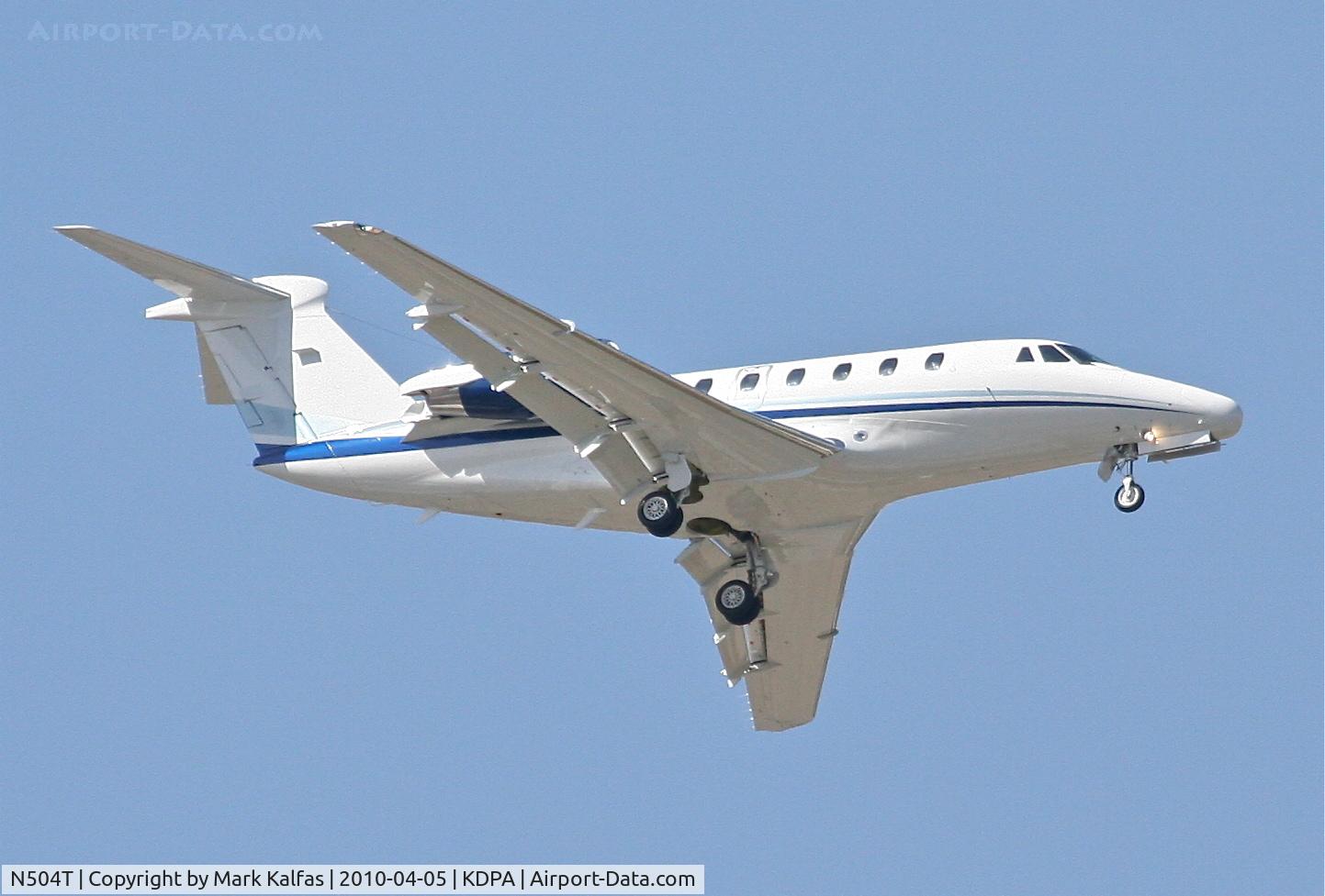 N504T, 1994 Cessna 650 Citation VII C/N 650-7040, PDT Aviation Cessna 650, N504T arriving KDPA on the 2L  approach from KMLI.