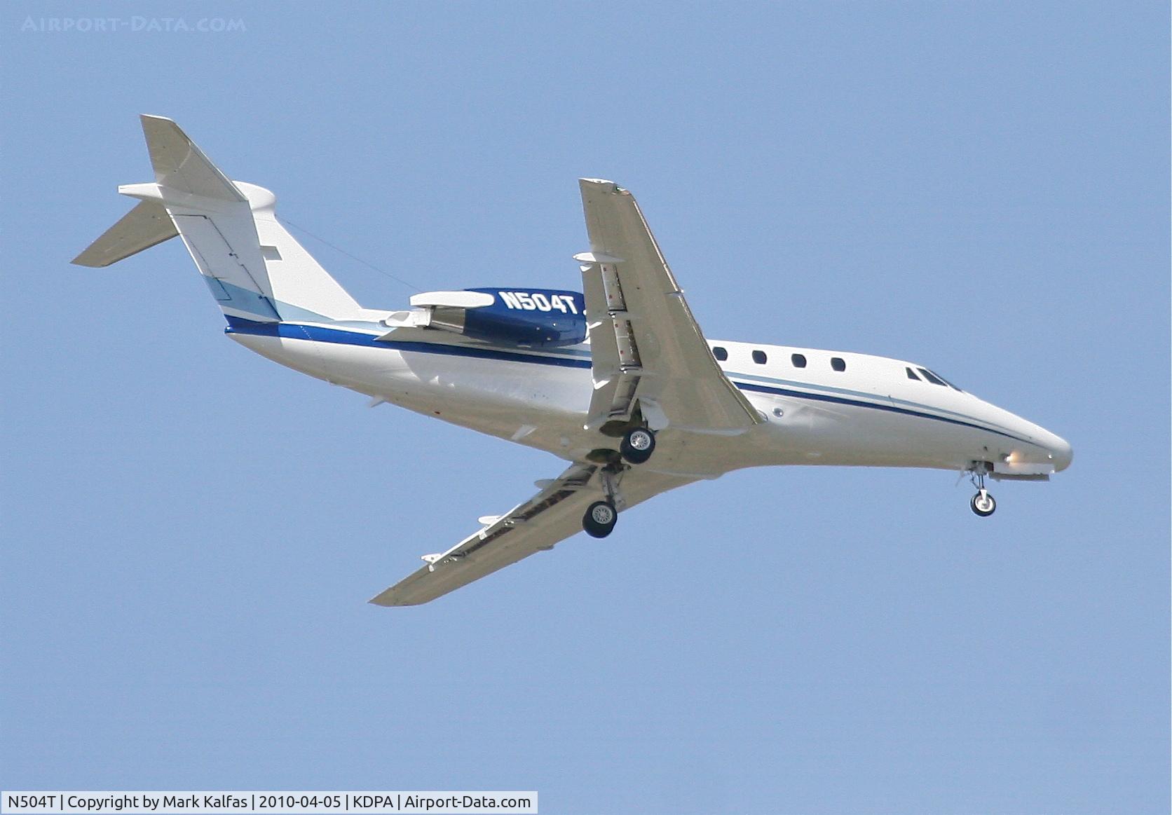 N504T, 1994 Cessna 650 Citation VII C/N 650-7040, PDT Aviation Cessna 650, N504T arriving KDPA on the 2L approach from KMLI.