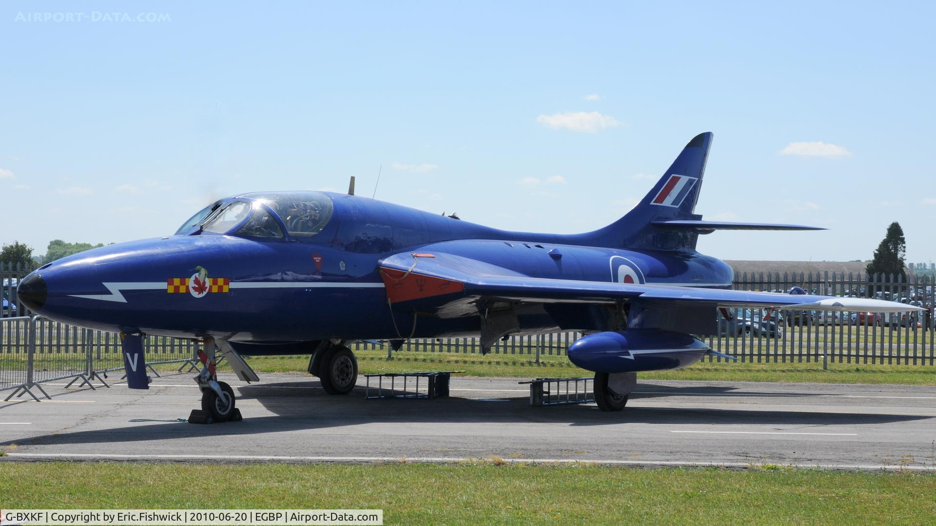 G-BXKF, 1958 Hawker Hunter T.7 C/N 41H/003315, 3. XL577 at The Cotswold Air Show June 2010