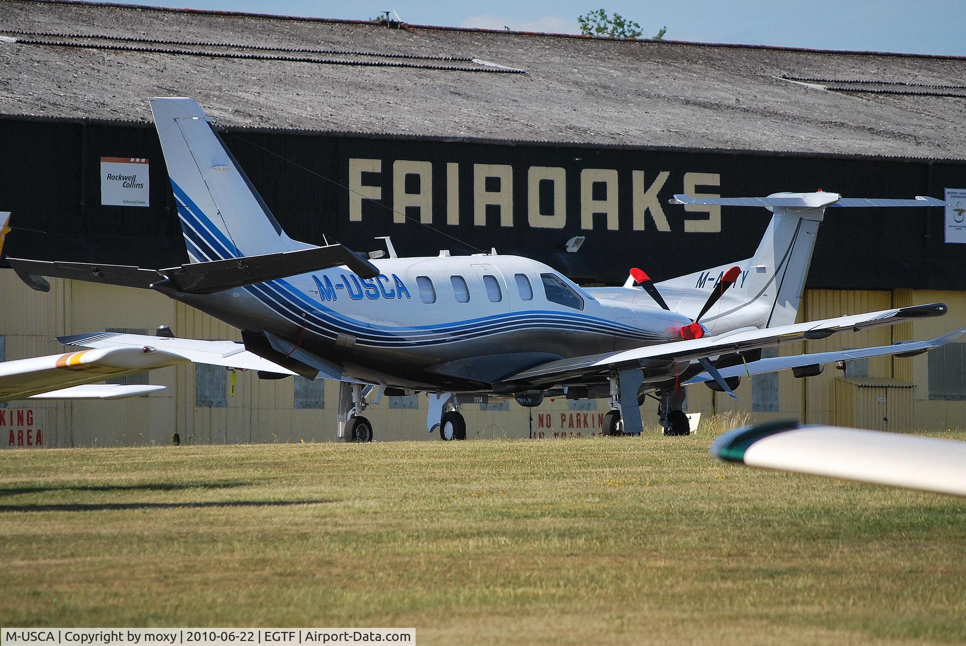 M-USCA, 2008 Socata TBM-700N C/N 456, Isle of Man registered Socata TBM700N Cn 456 at Fairoaks.