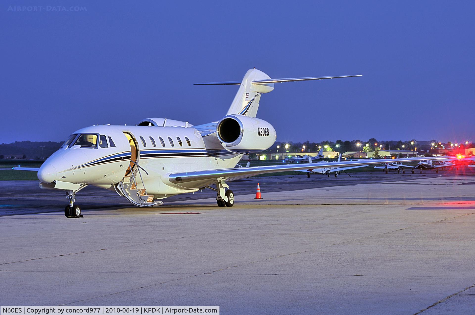 N60ES, 1998 Cessna 750 Citation X C/N 7500035, Seen at KFDK on 6/19/2010