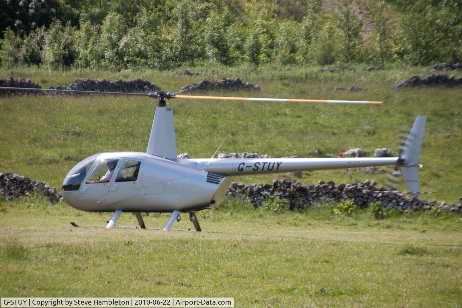 G-STUY, 2004 Robinson R44 II C/N 10508, At Buxton, Derbyshire for the bi-annual Hillhead quarrying exhibition