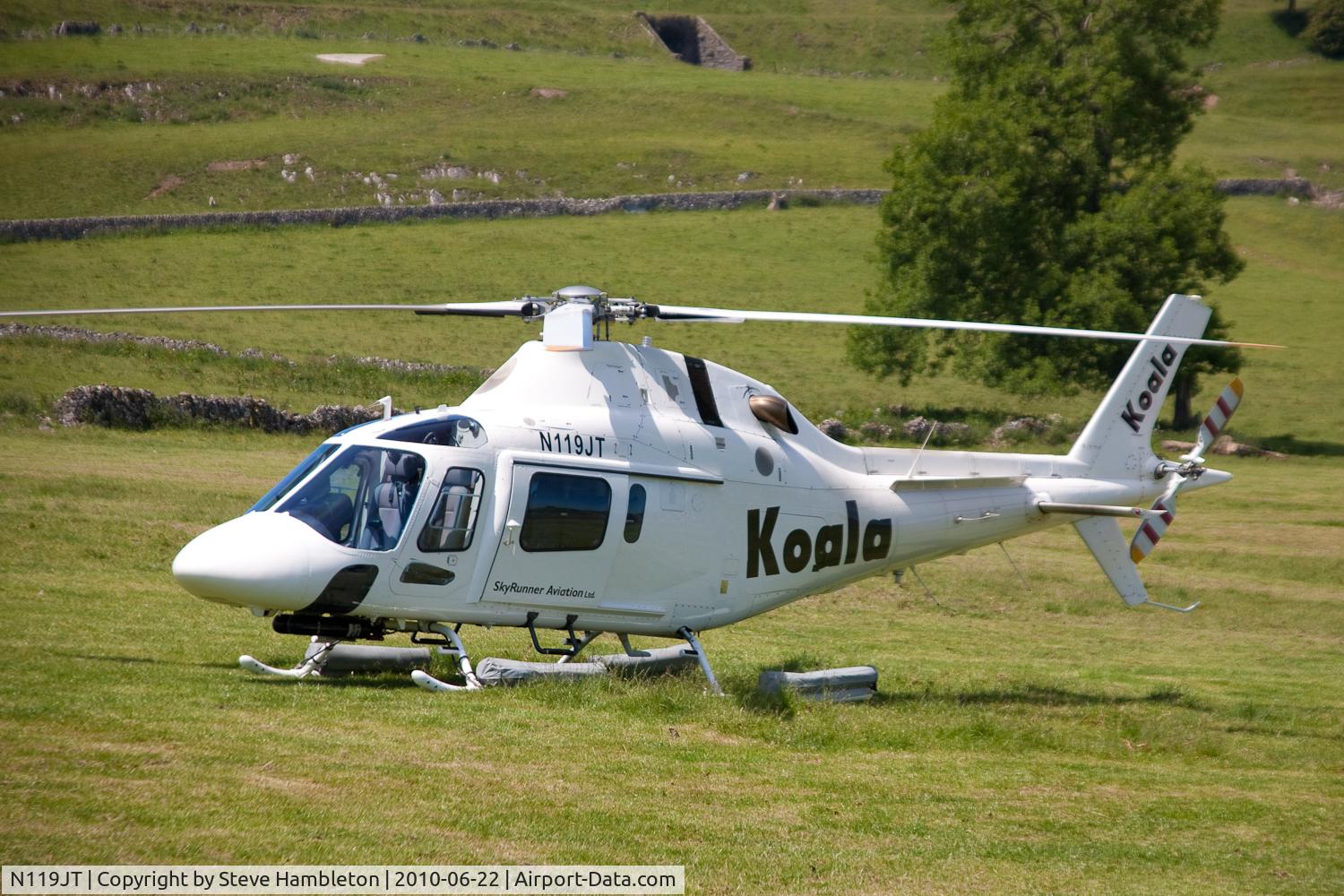 N119JT, 2004 Agusta A-119 Koala C/N 14037, At Buxton, Derbyshire for the bi-annual Hillhead quarrying exhibition