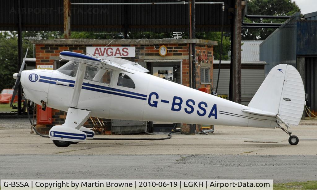 G-BSSA, 1946 Luscombe 8E Silvaire Silvaire C/N 4176, Shot at EGKH on re-fuel