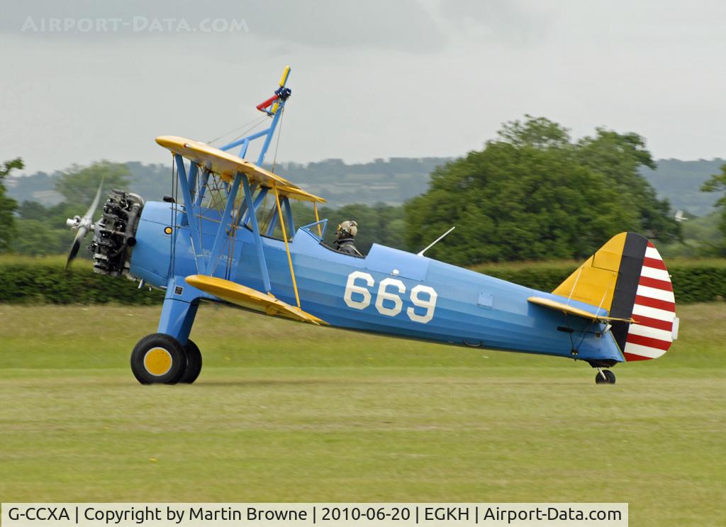 G-CCXA, 1942 Boeing A75N1 C/N 75-3616, Shot at EGKH