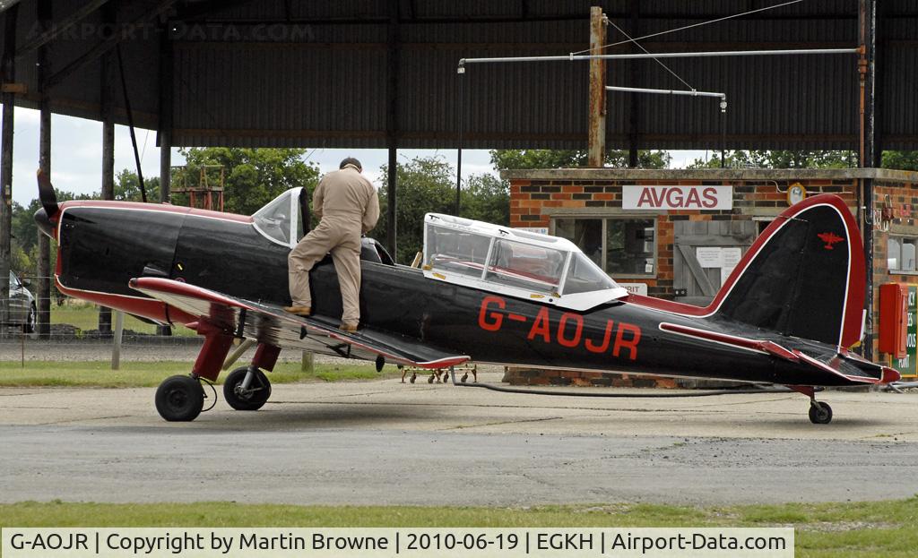 G-AOJR, 1950 De Havilland DHC-1 Chipmunk T.10 C/N C1/0205, Shot at EGKH