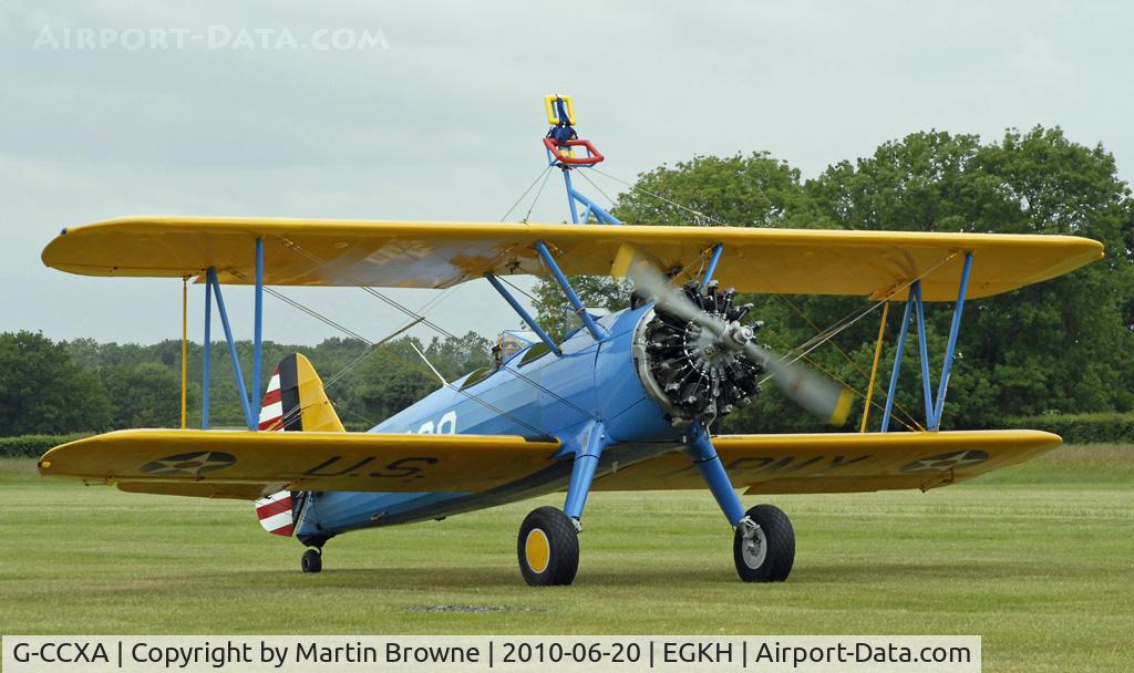G-CCXA, 1942 Boeing A75N1 C/N 75-3616, Shot at EGKH