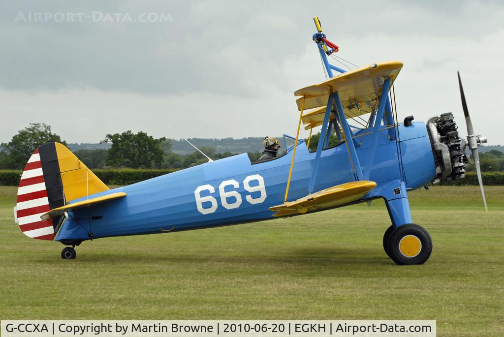 G-CCXA, 1942 Boeing A75N1 C/N 75-3616, Shot at EGKH
