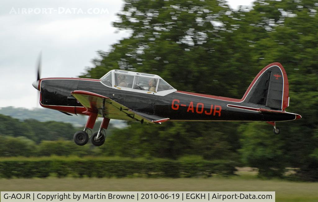 G-AOJR, 1950 De Havilland DHC-1 Chipmunk T.10 C/N C1/0205, Shot at EGKH on a miserable day!