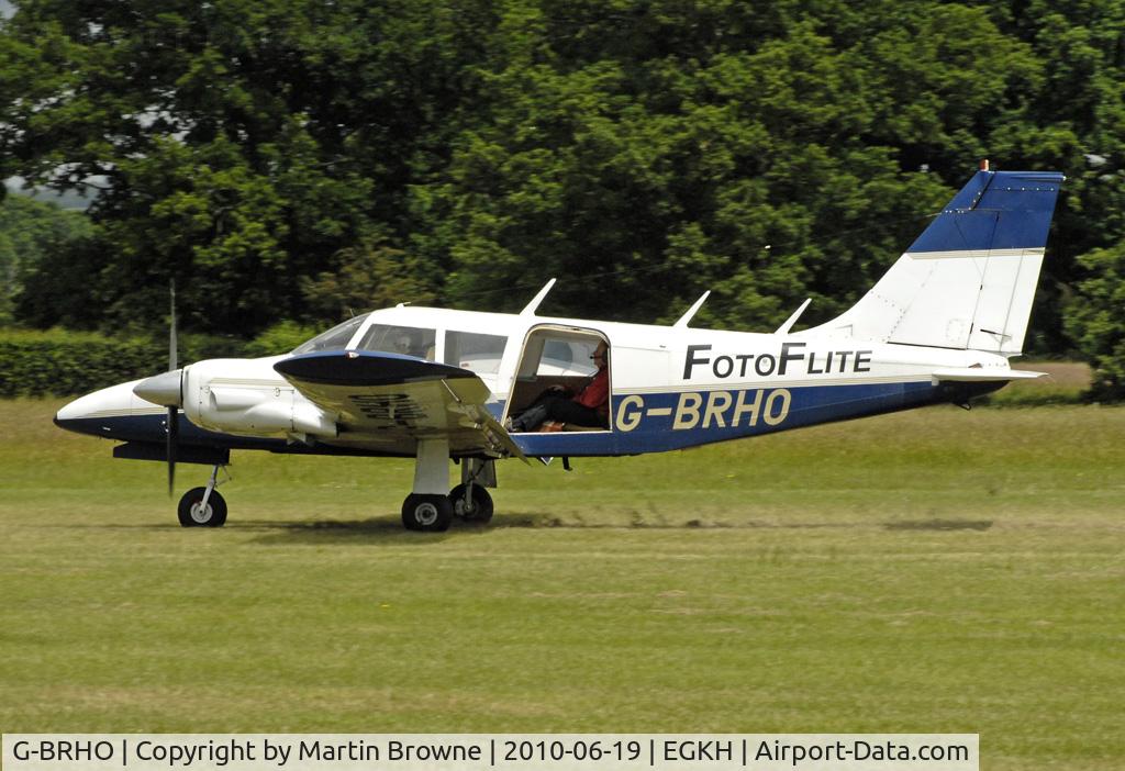 G-BRHO, 1973 Piper PA-34-200 Seneca C/N 34-7350037, Shot at EGKH