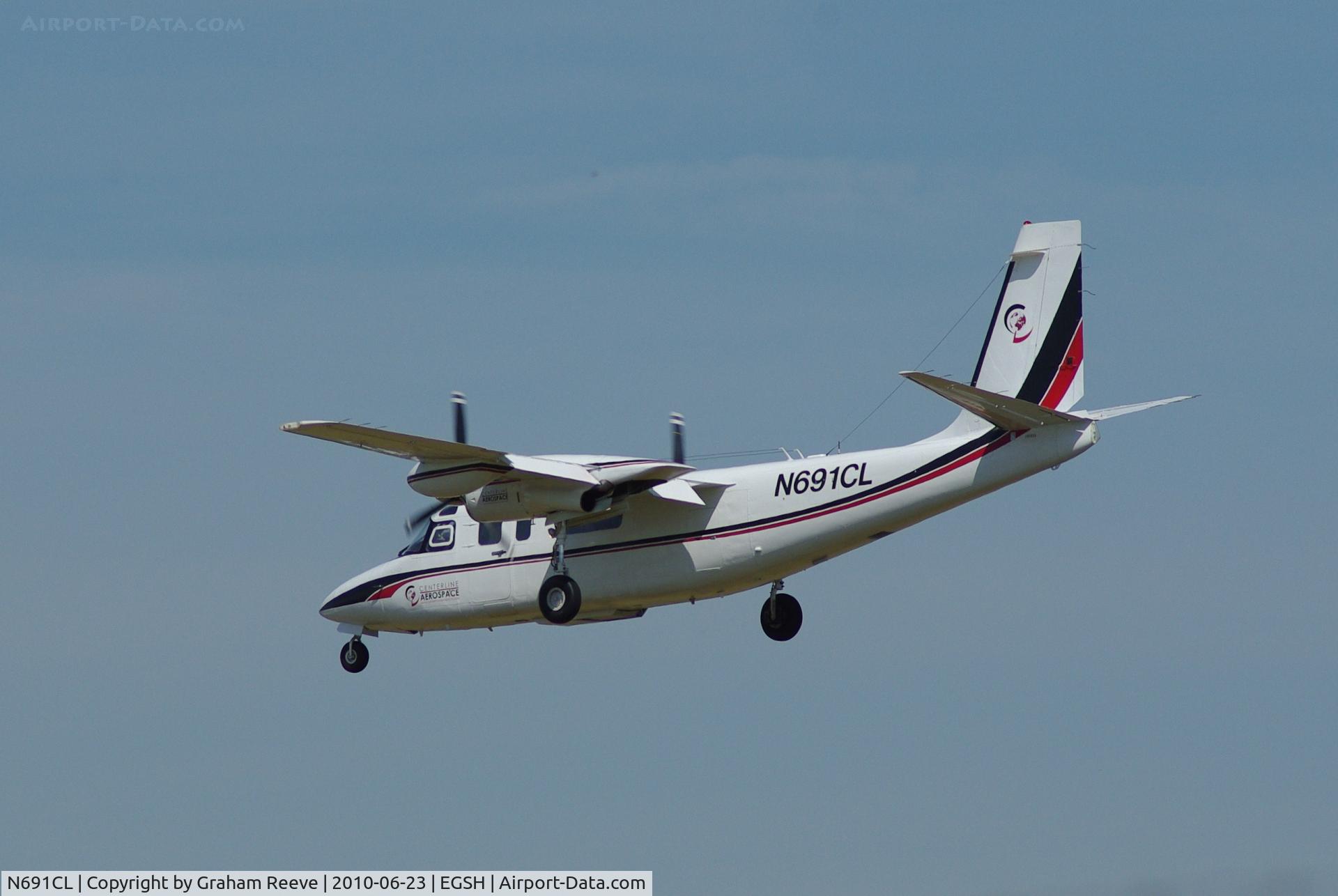 N691CL, 1973 Rockwell 690 Turbo Commander C/N 11058, On finals.