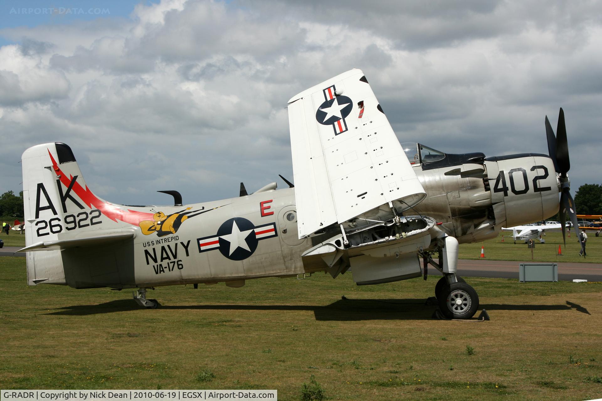 G-RADR, 1948 Douglas A-1D Skyraider (AD-4NA) C/N 7722, EGSX