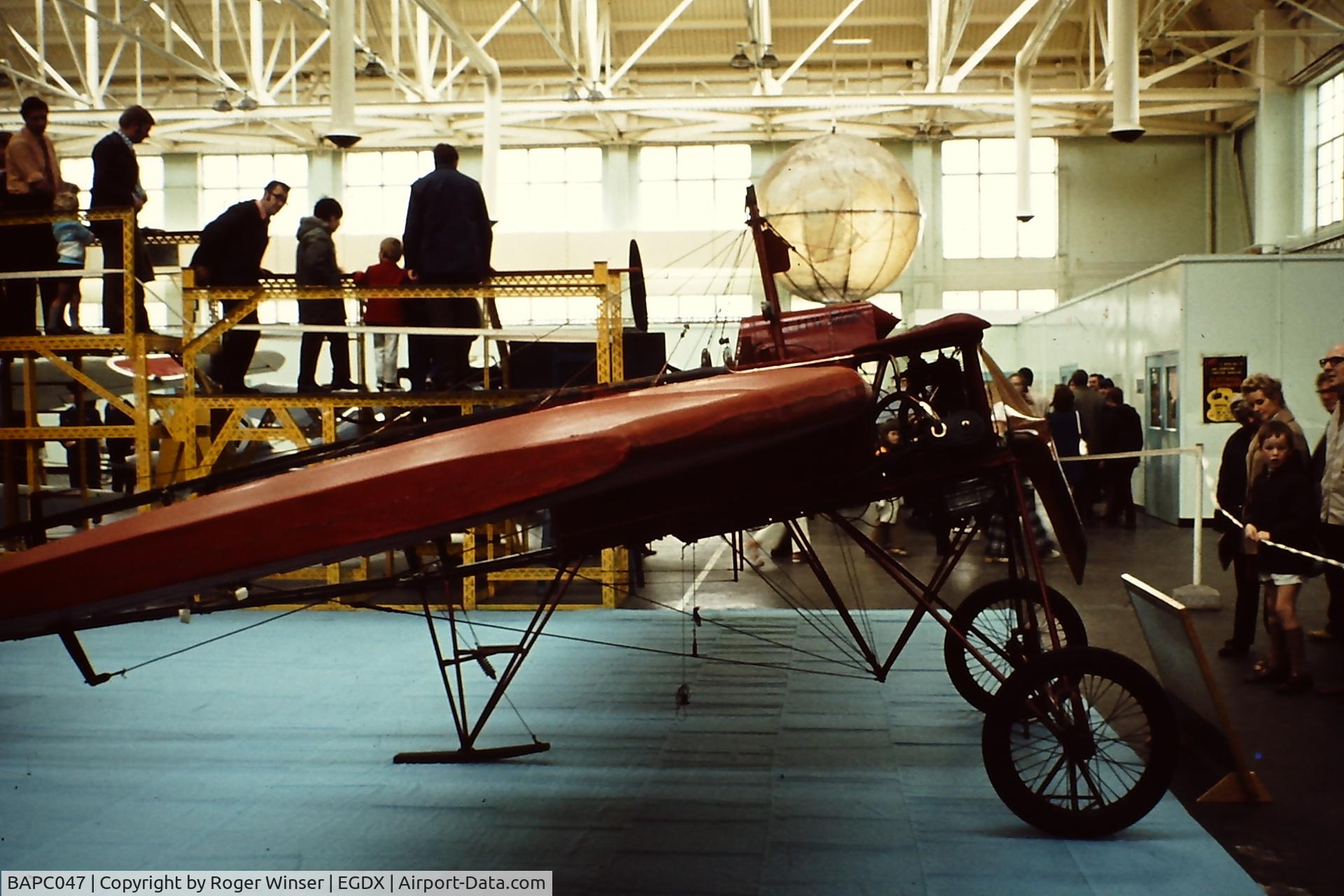 BAPC047, 1908 Charles H Watkins Watkins CHW Monoplane C/N 1, Robin Goch (Red Robin), part of the Historic Aircraft Collection at RAF St Athan in the mid-1970's. Now on display at the National Waterfront Museum, Swansea, Wales, UK.  