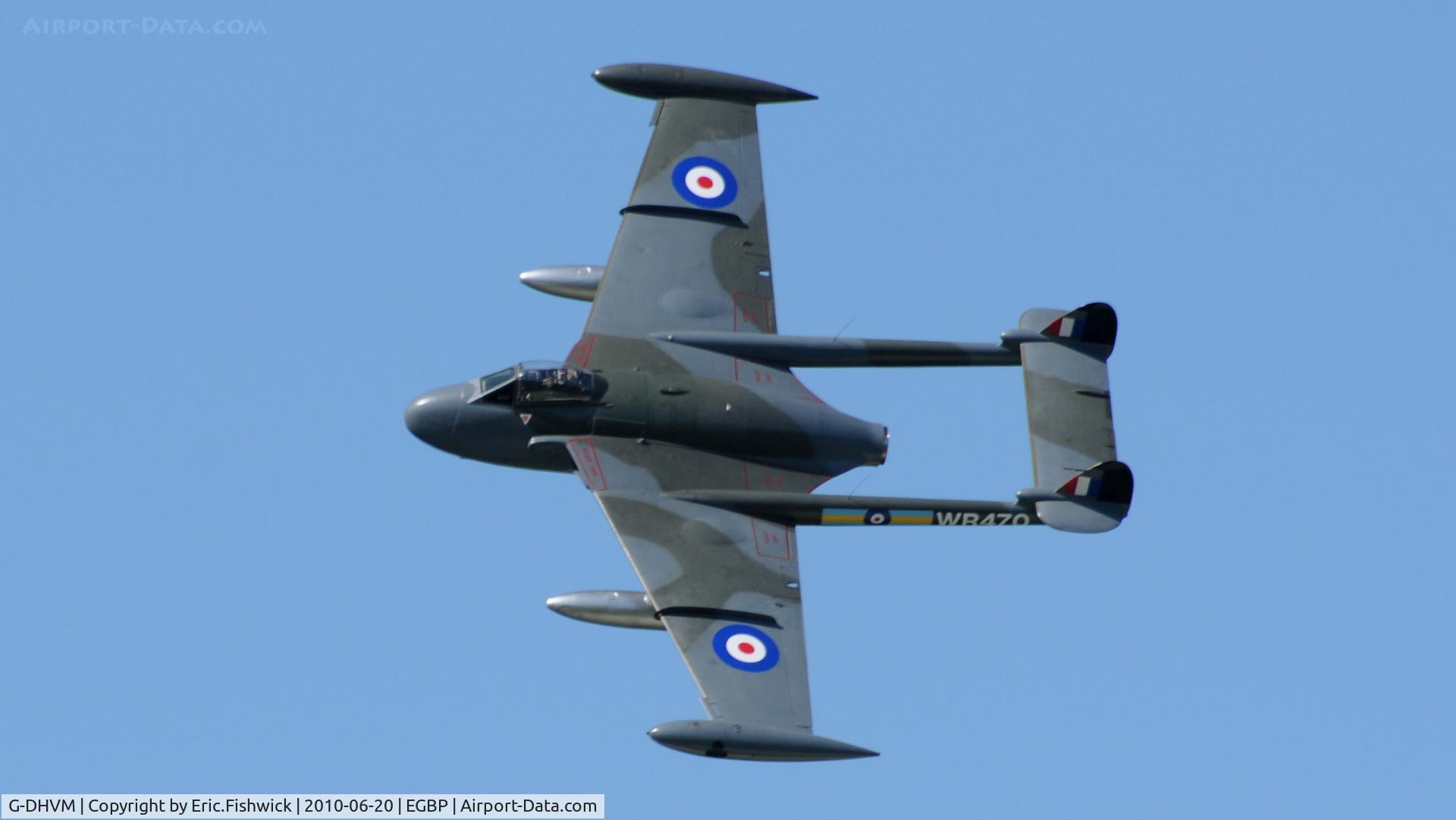 G-DHVM, 1954 De Havilland (F+W Emmen) DH-112 Venom FB.50 C/N 752, WR470 (The Classic Aircraft Trust) at The Cotswold Air Show June 2010