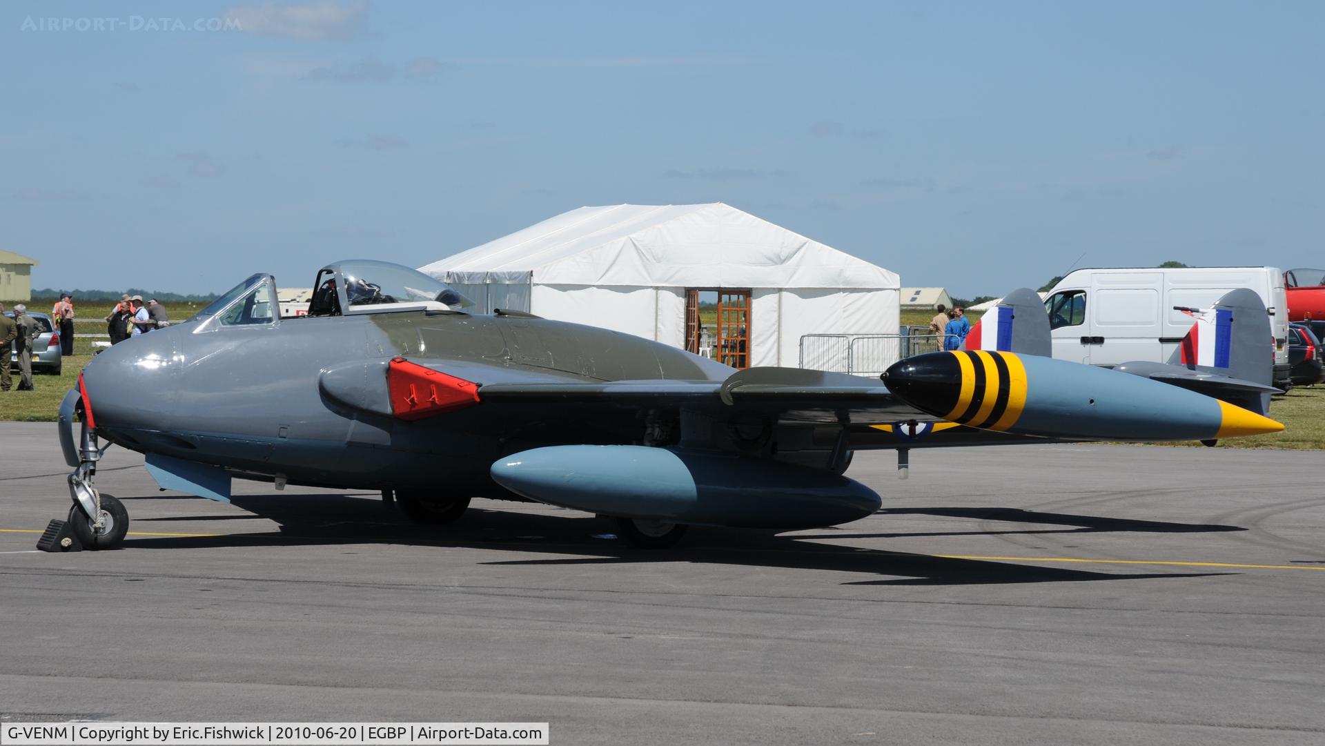 G-VENM, 1955 De Havilland DH-112 Venom FB.50 C/N 824, WK436 at The Cotswold Air Show June 2010
