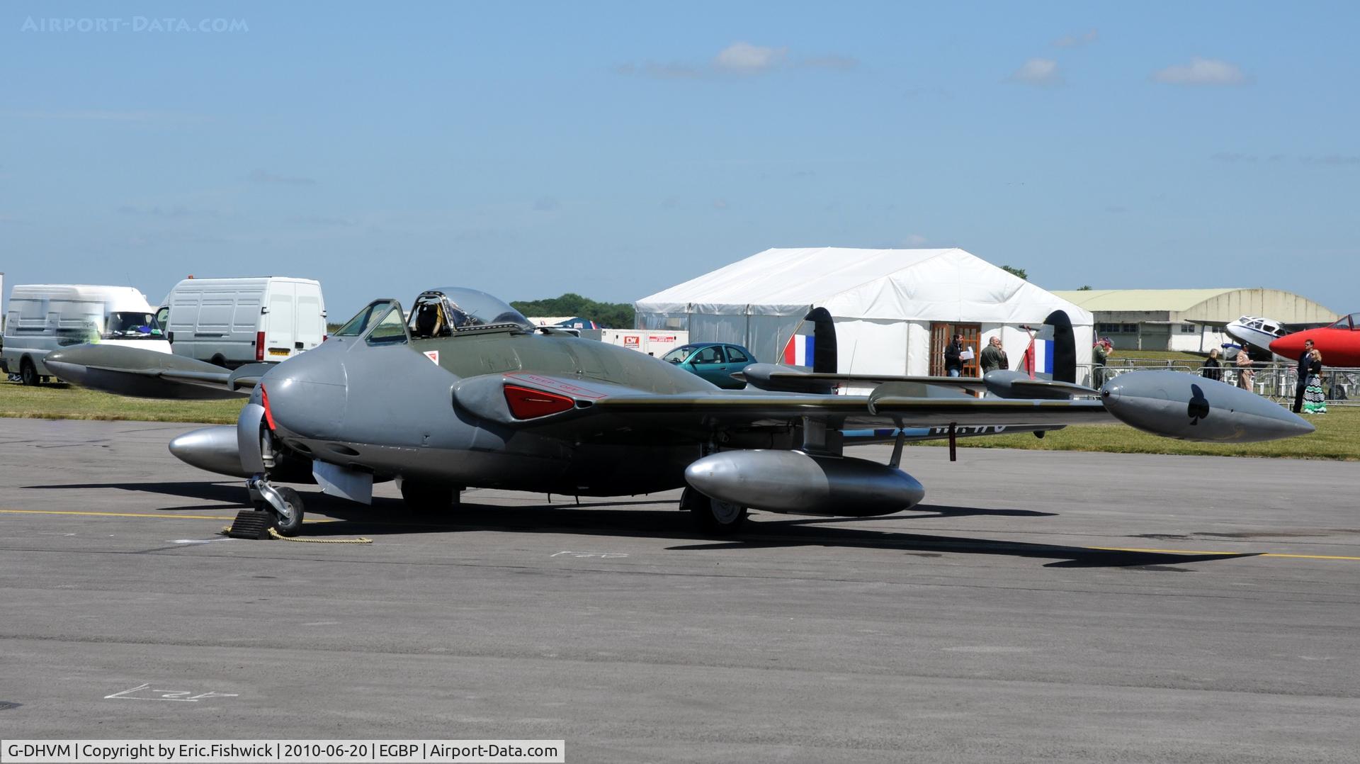 G-DHVM, 1954 De Havilland (F+W Emmen) DH-112 Venom FB.50 C/N 752, WR470 at The Cotswold Air Show June 2010
