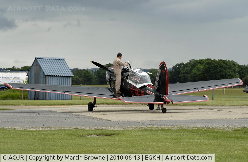 G-AOJR, 1950 De Havilland DHC-1 Chipmunk T.10 C/N C1/0205, shot at Headcorn
