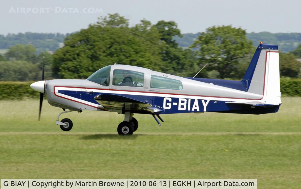 G-BIAY, 1973 Grumman American AA-5 Traveler C/N AA5-0423, SHOT AT HEADCORN