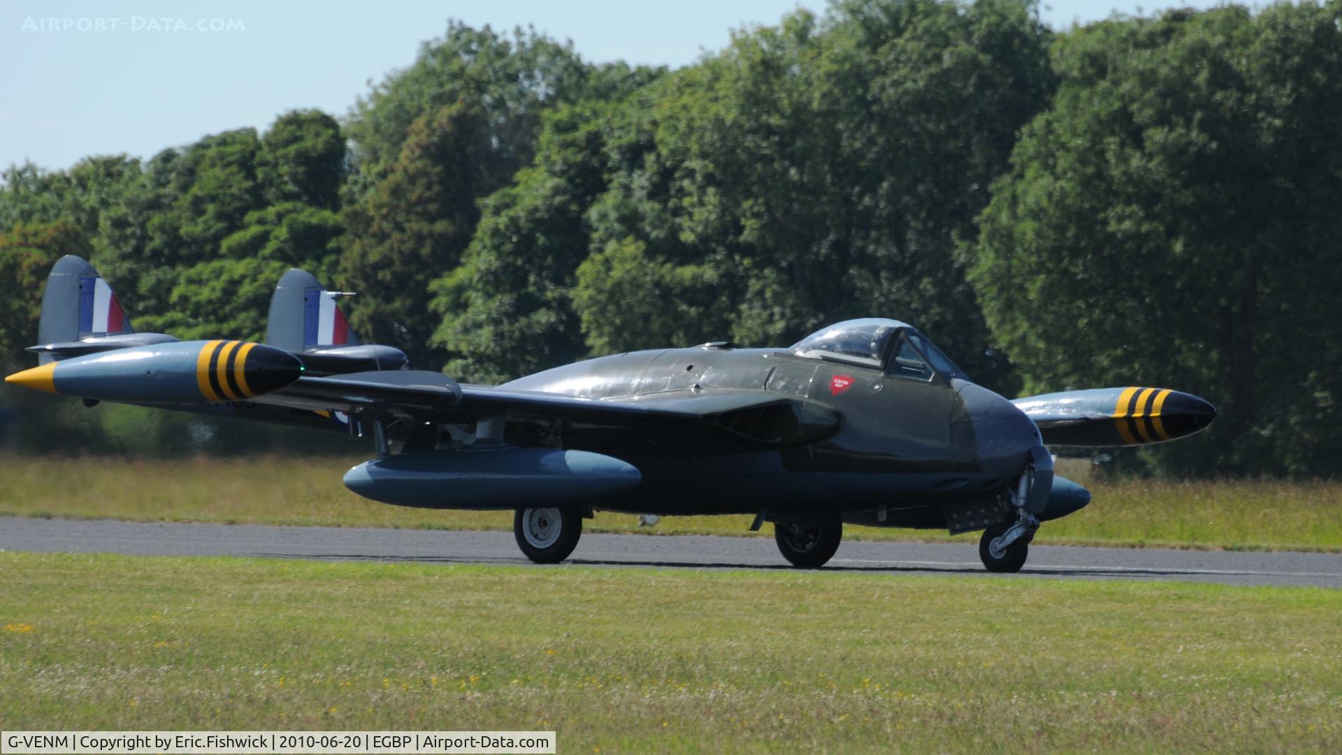 G-VENM, 1955 De Havilland DH-112 Venom FB.50 C/N 824, WK436 (The Classic Aircraft Trust) at The Cotswold Air Show June 2010