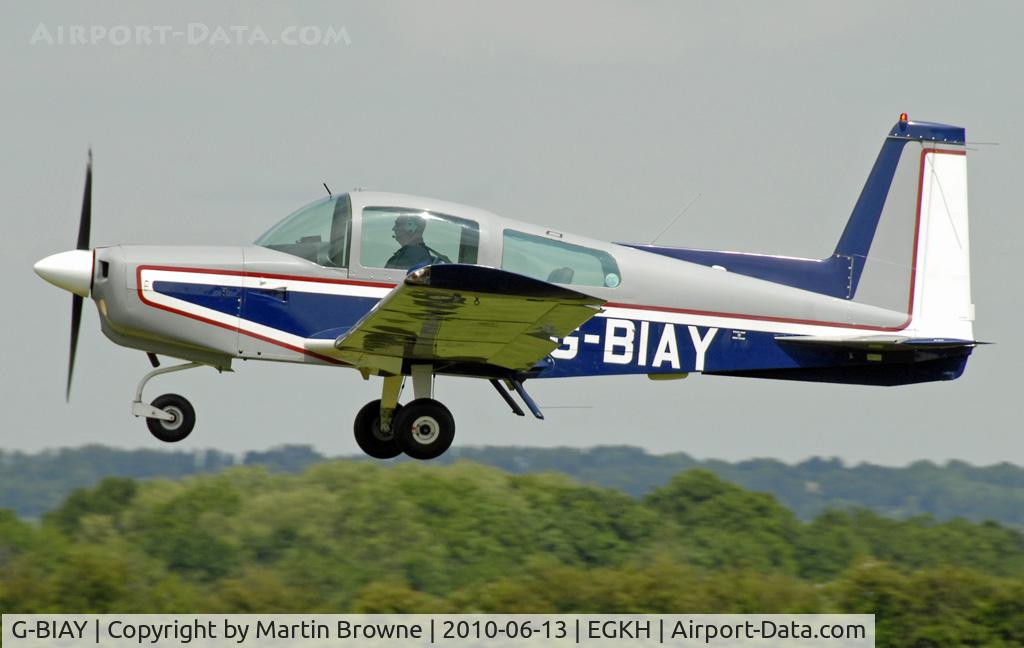 G-BIAY, 1973 Grumman American AA-5 Traveler C/N AA5-0423, SHOT AT HEADCORN