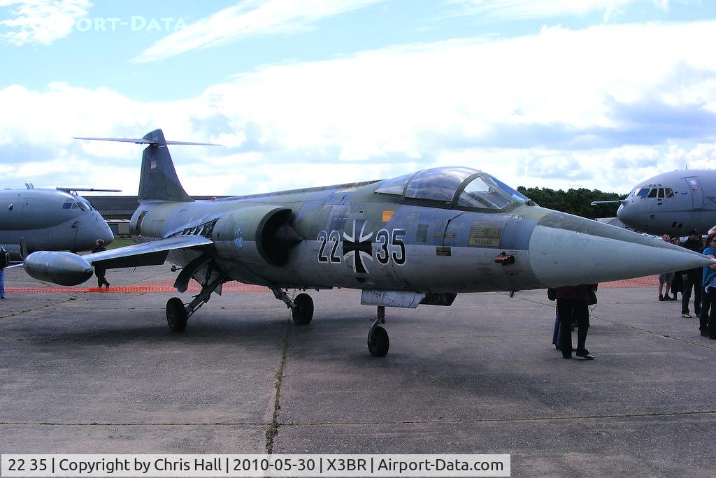 22 35, Lockheed F-104G Starfighter C/N 683-7113, previously on display at Lasham airfield, now preserved at Bruntingthorpe