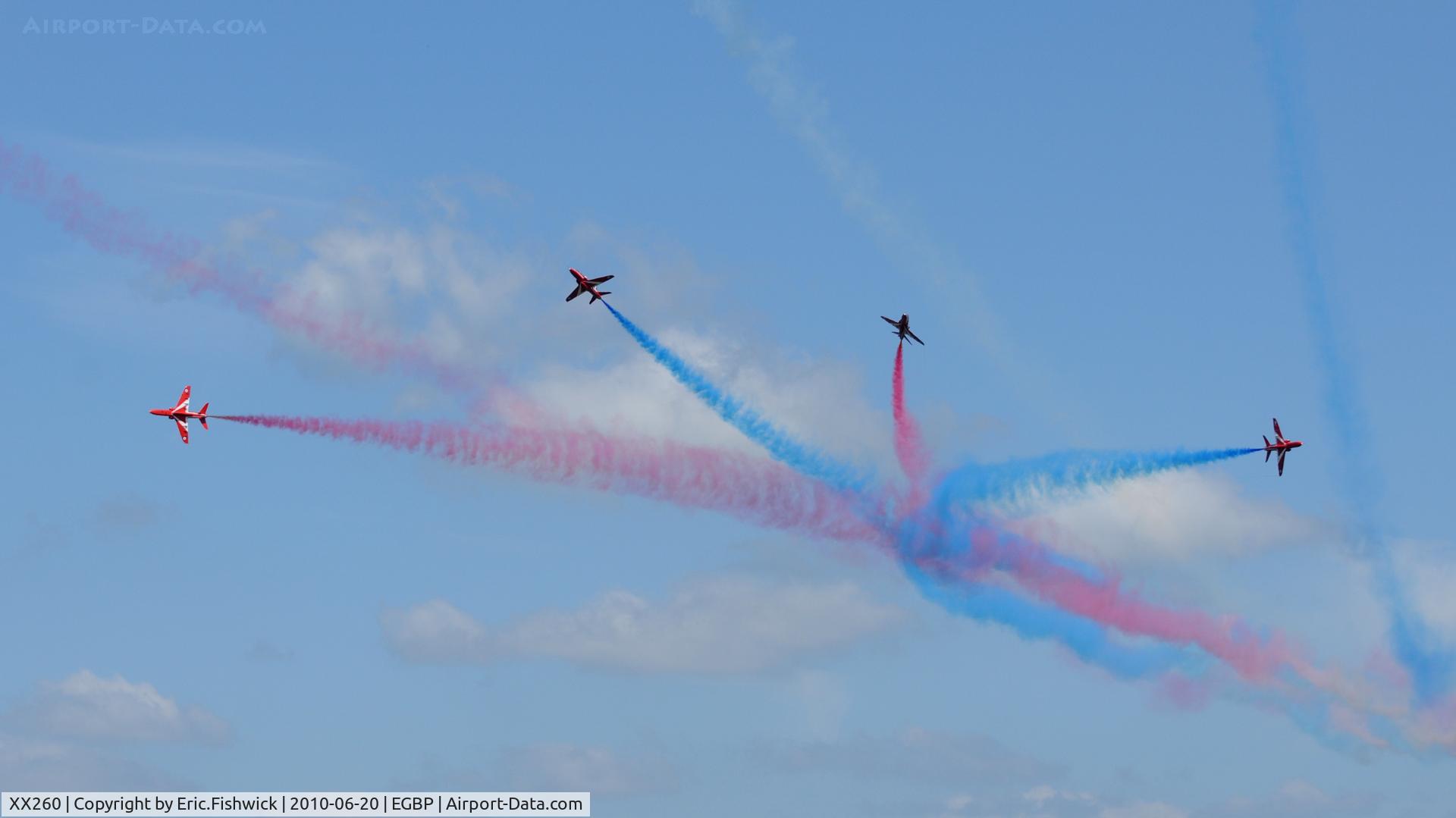XX260, 1978 Hawker Siddeley Hawk T.1A C/N 096/312096, XXX260 with the Red Arrows at The Cotswold Air Show June 2010