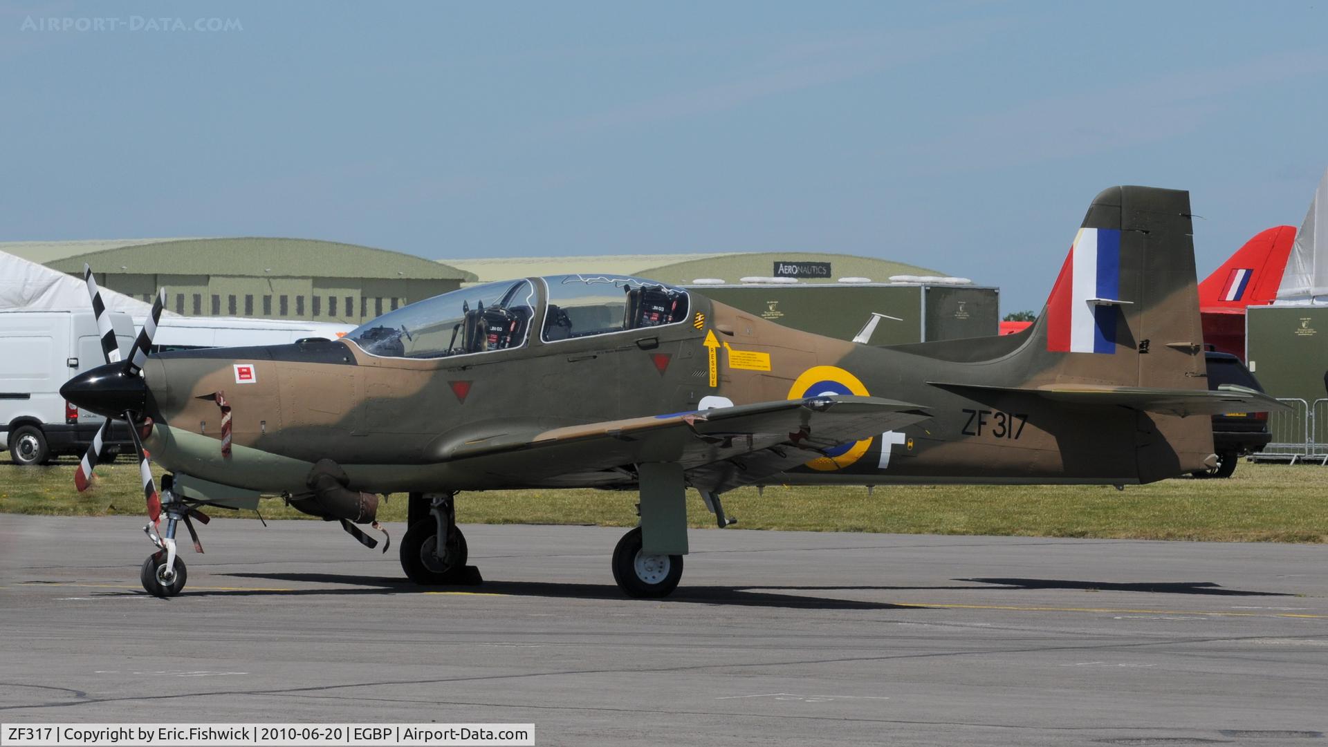 ZF317, Short S-312 Tucano T1 C/N S098/T69, ZF317 (RAF Tucano Display Team) at The Cotswold Air Show June 2010