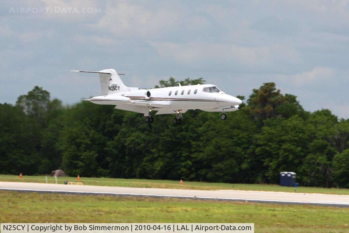 N25CY, 1979 Gates Learjet 25D C/N 272, Arriving at Lakeland, Florida during Sun N Fun 2010.