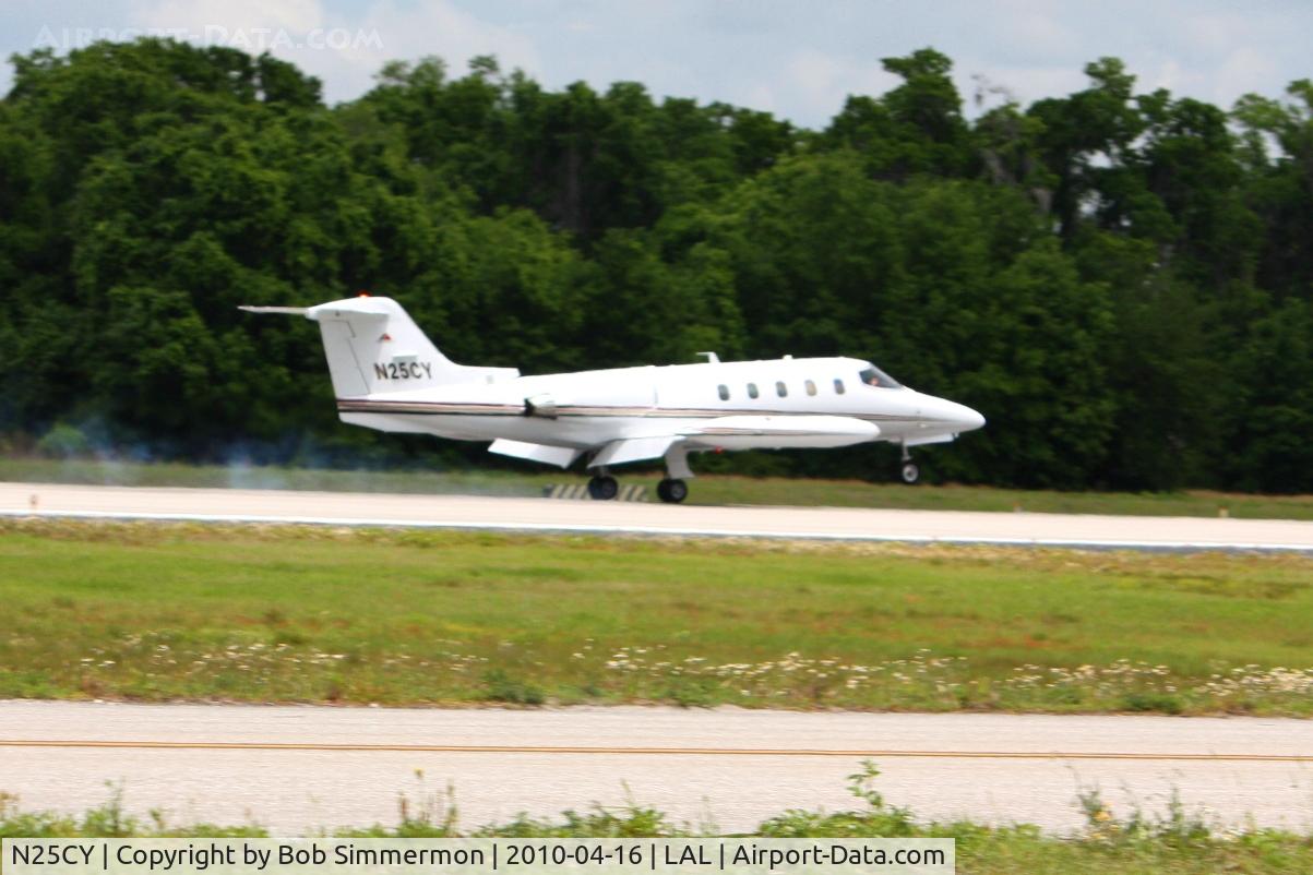 N25CY, 1979 Gates Learjet 25D C/N 272, Arriving at Lakeland, Florida during Sun N Fun 2010.