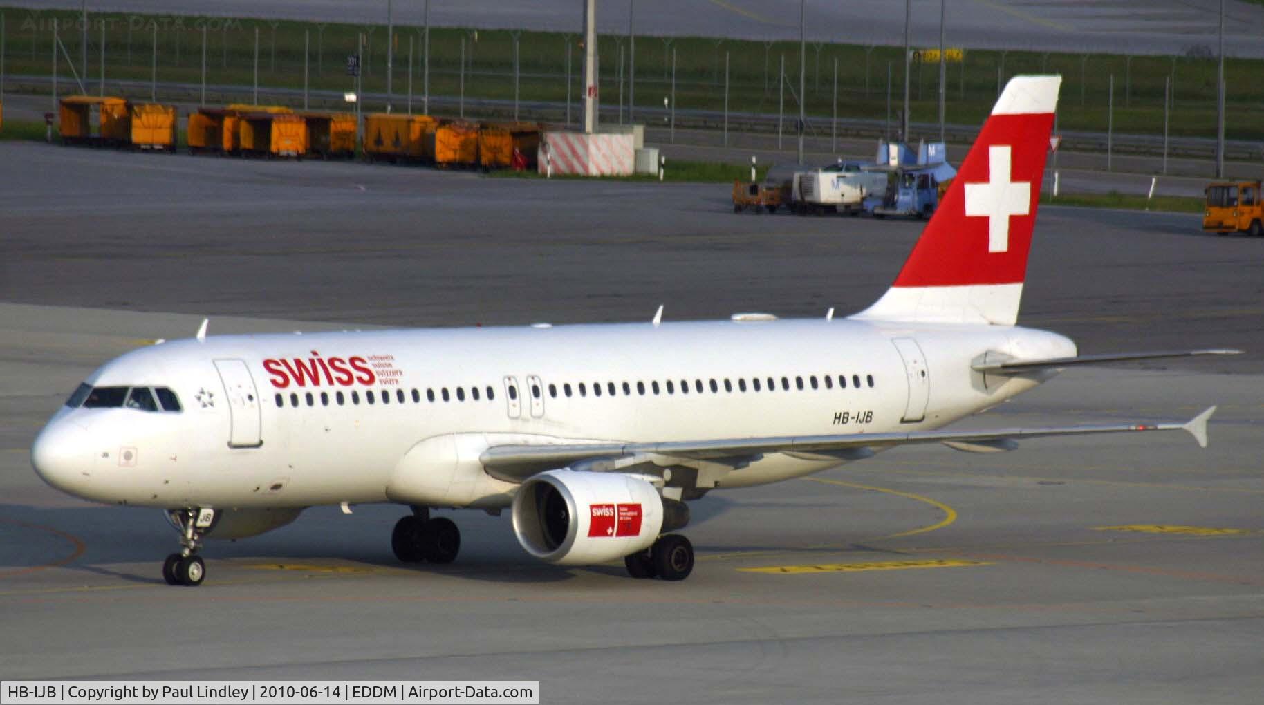 HB-IJB, 1995 Airbus A320-214 C/N 0545, coming on stand at Munich