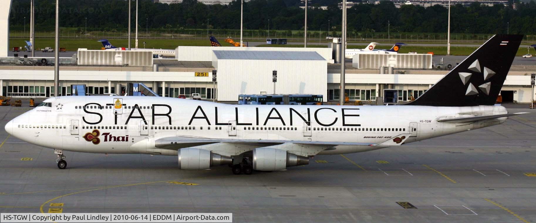 HS-TGW, 1997 Boeing 747-4D7 C/N 27724, Ready for a rest at Munich !